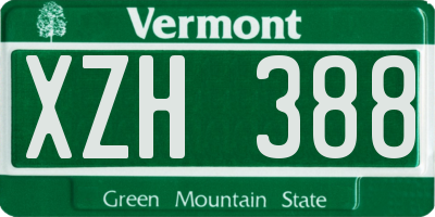 VT license plate XZH388