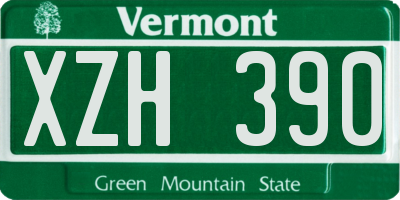 VT license plate XZH390