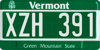 VT license plate XZH391