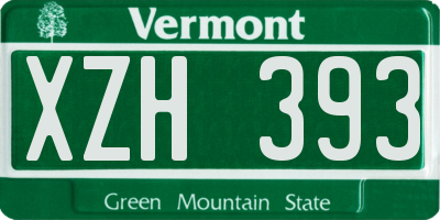 VT license plate XZH393