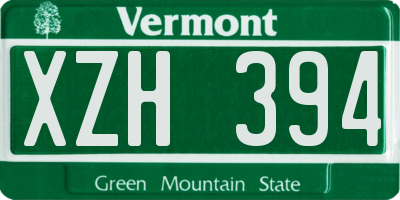 VT license plate XZH394