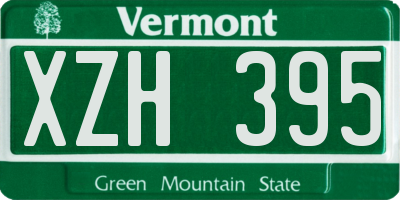VT license plate XZH395