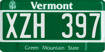 VT license plate XZH397