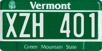 VT license plate XZH401
