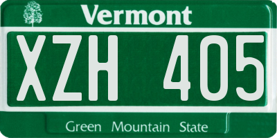 VT license plate XZH405
