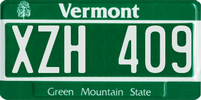 VT license plate XZH409