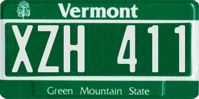 VT license plate XZH411