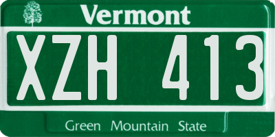 VT license plate XZH413