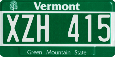 VT license plate XZH415