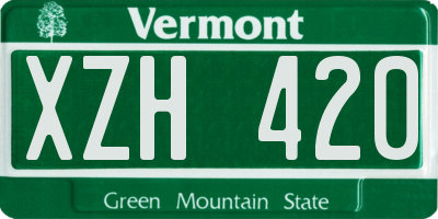 VT license plate XZH420