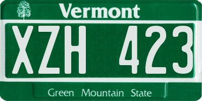 VT license plate XZH423
