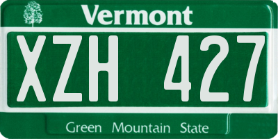 VT license plate XZH427