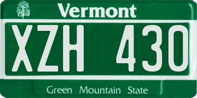 VT license plate XZH430