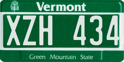 VT license plate XZH434