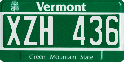 VT license plate XZH436