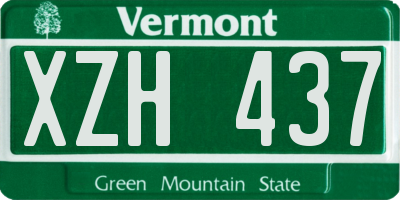 VT license plate XZH437