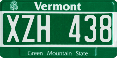 VT license plate XZH438