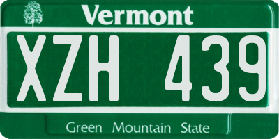 VT license plate XZH439