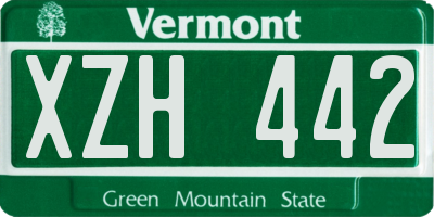 VT license plate XZH442