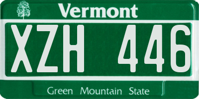 VT license plate XZH446