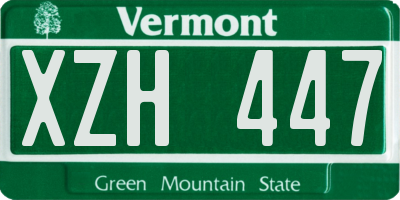 VT license plate XZH447