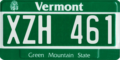 VT license plate XZH461