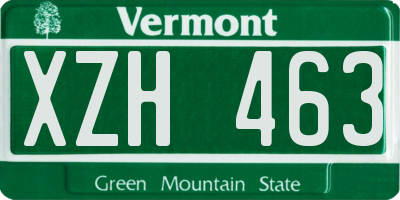 VT license plate XZH463