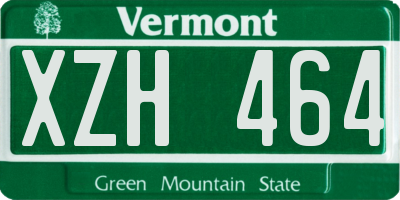 VT license plate XZH464