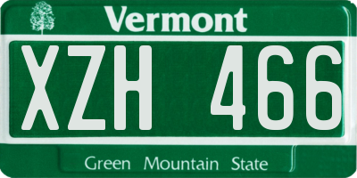 VT license plate XZH466