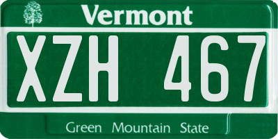 VT license plate XZH467
