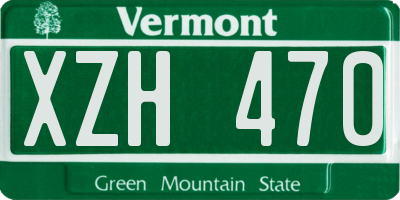 VT license plate XZH470
