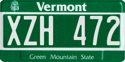 VT license plate XZH472