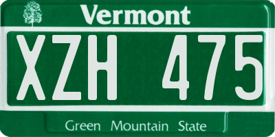 VT license plate XZH475