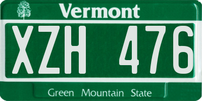 VT license plate XZH476