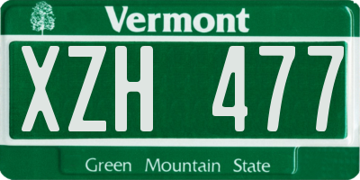 VT license plate XZH477