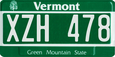 VT license plate XZH478