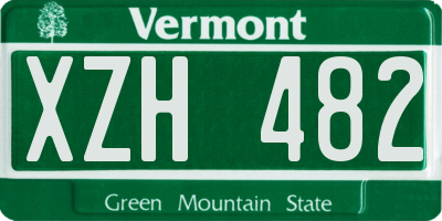 VT license plate XZH482