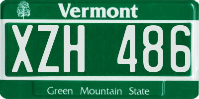 VT license plate XZH486