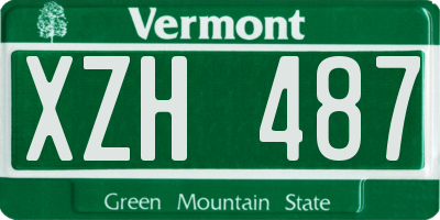 VT license plate XZH487