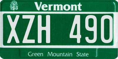 VT license plate XZH490