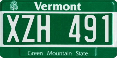 VT license plate XZH491