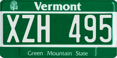VT license plate XZH495