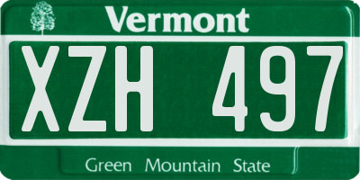VT license plate XZH497