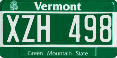 VT license plate XZH498