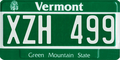 VT license plate XZH499