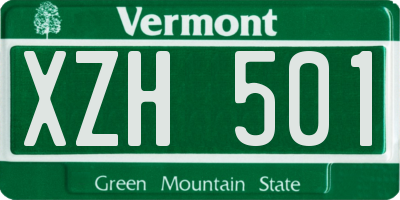 VT license plate XZH501