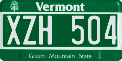 VT license plate XZH504