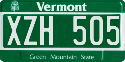 VT license plate XZH505