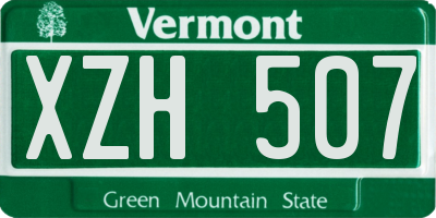 VT license plate XZH507