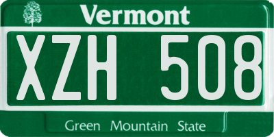 VT license plate XZH508
